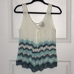Hooked Up Open Knit Tank Small